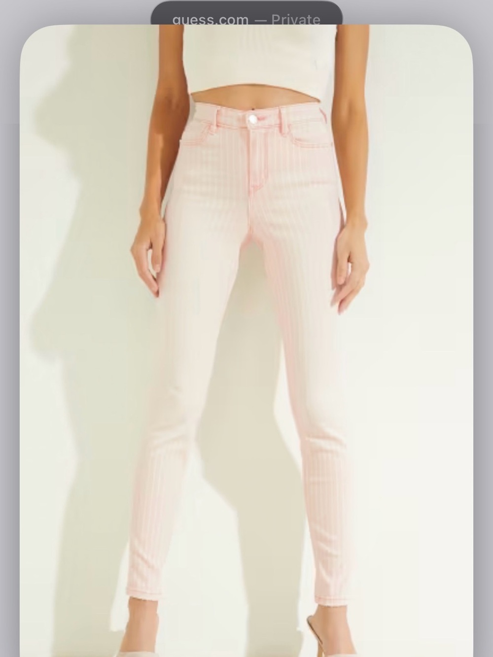 Guess Light Pink High-Rise Skinny Jeans